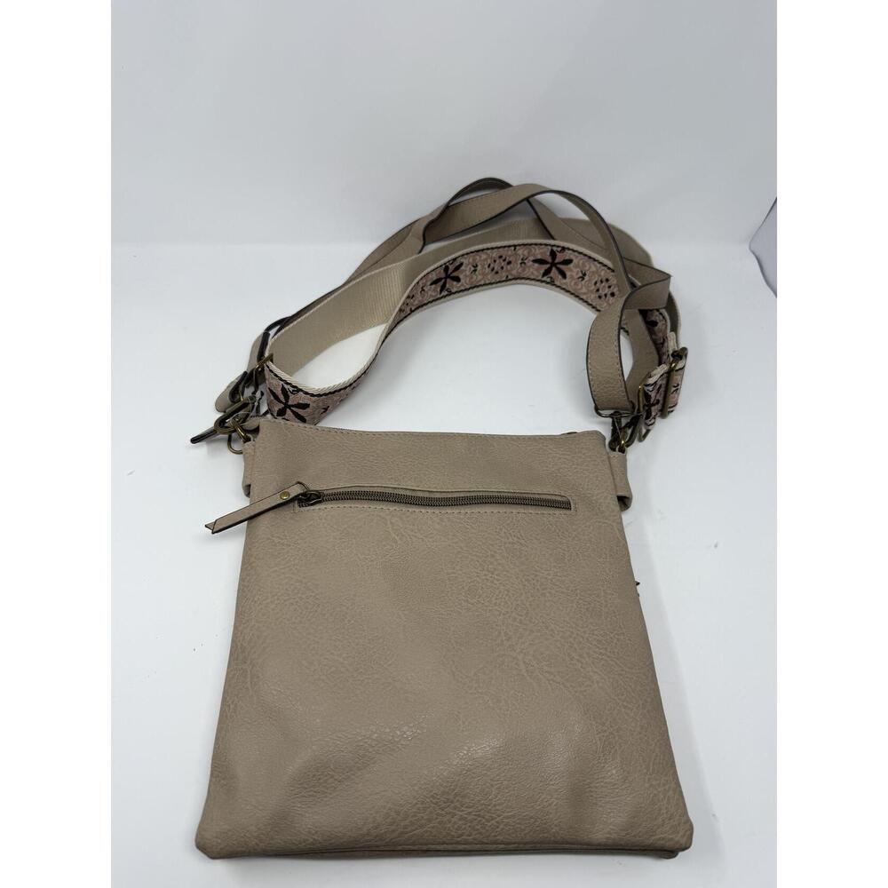 T-Shirt & Jeans Leather Crossbody w/ 2 Straps Light Brown One Size - Picture 3 of 4